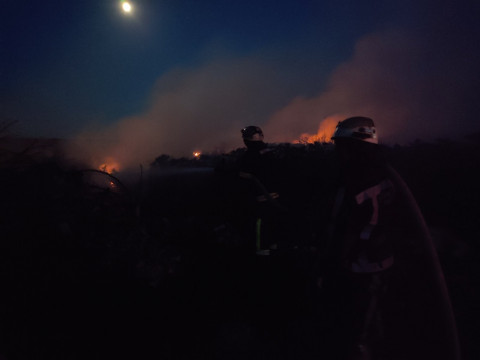 На Таращанщині вночі загорілося стихійне сміттєзвалище (ФОТО)