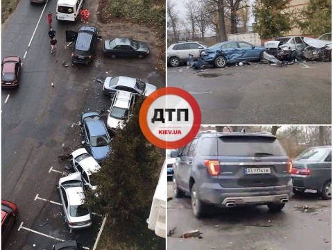 Масштабна ДТП у Боярці: дівчина протаранила шість автомобілів