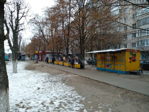 У Броварах на стихійному ринку демонтували прилавки з навісами 