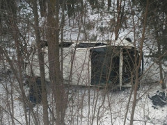 Під Києвом мікроавтобус вилетів з дороги і перекинувся (ФОТО)
