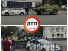 У центрі столиці поліція зупинила "чорнобильський" БТР