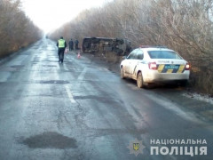На трасі перекинулася пасажирська маршрутка Біла Церква-Вінниця