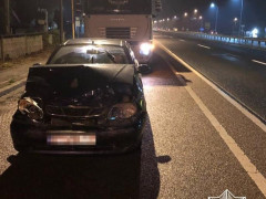 Патрульні Бориспільщини затримали водія Daewoo Sens, який вночі спричинив аварію
