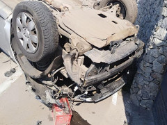 У Васильківському районі водій легковика злетів з дороги та перевернувся (ФОТО)
