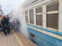 У Боярці загорілася електричка 