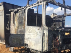 На Миронівщині вщент згорів вантажний автомобіль (ФОТО)