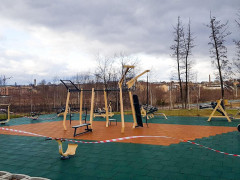 На території Бучанського міського парку облаштовують спортивний майданчик (ФОТО)